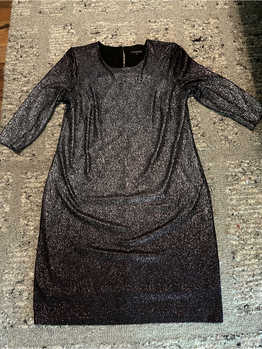 Lane Bryant Shimmery Gunmetal Midi Dress